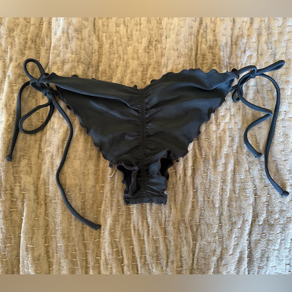 Luli Fama Brazilian side-tie bikini bottom size M in dark grey